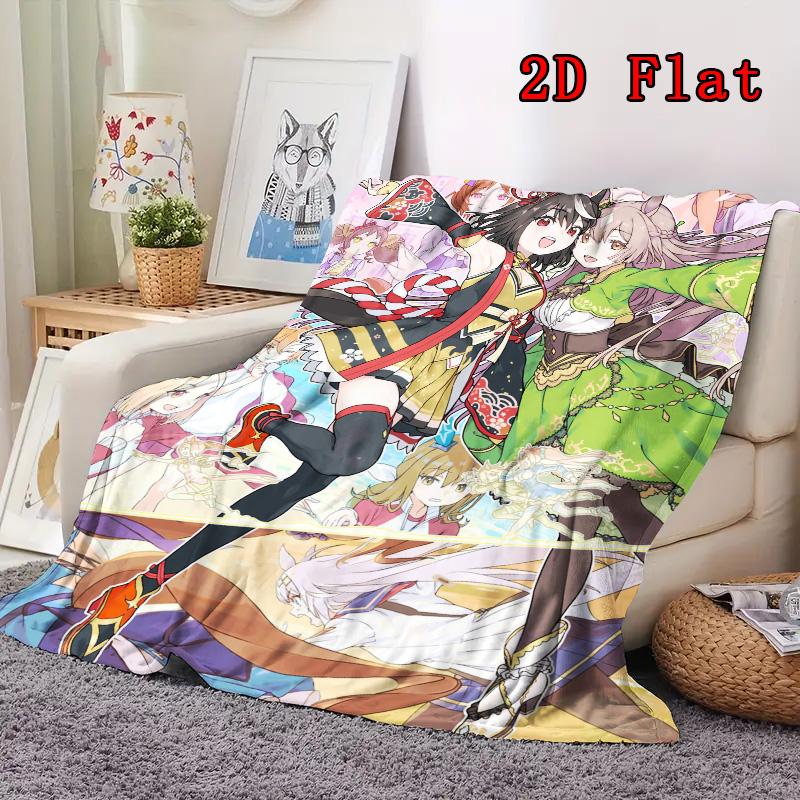 Uma Musume Pretty Derby 2D Flat Pattern Flannel Blanket High quality All Seasons Warmth and Comfort Perfect for Christmas Gifts.DMT0925209