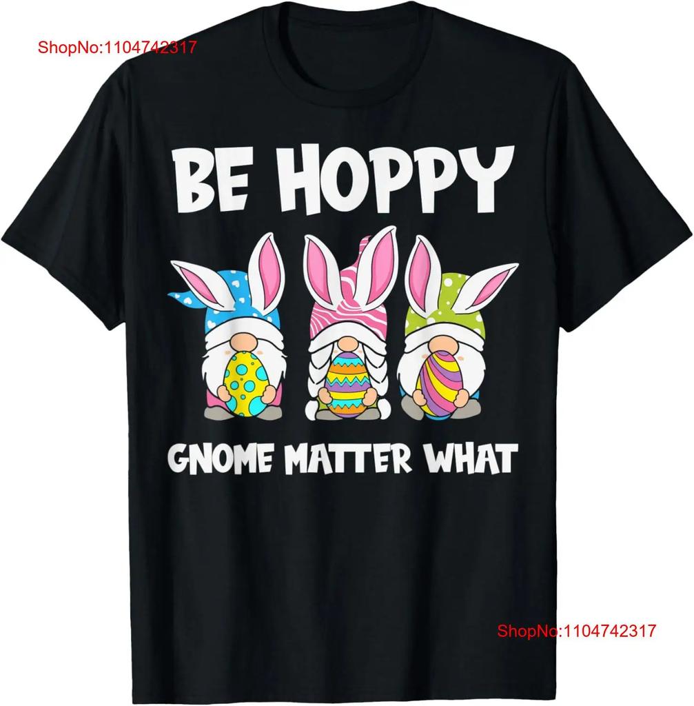 Easter Gnome Be Hoppy Spring Bunny Pun T Shirt vintage Washed Stretched homme Unisex Stylish designer clothes Breathable