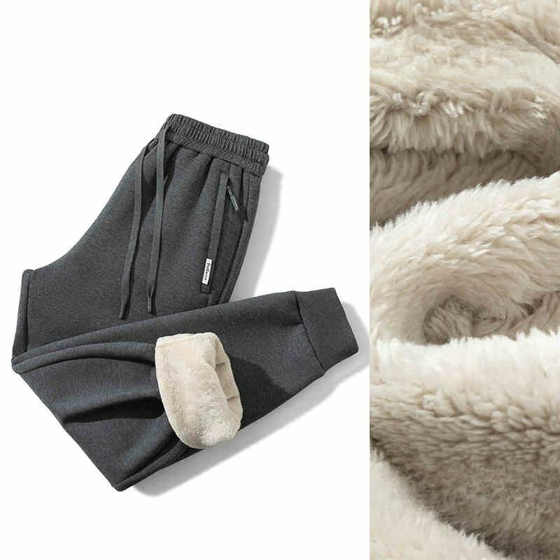 Lamb Velvet Plus Velvet Thickened Sweatpants Men's Autumn and Winter Casual Pants Men's Loose Straight Sports Pants