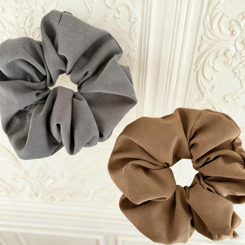 Korean Style Solid Color Fabric Hair Ring: High Elasticity and Durable Ponytail Holder with Versatile Headband Function.