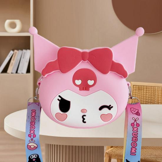 Kuromi & My Melody Cute Silicone Crossbody Bag - Fashionable Children's Coin Purse & Women's Storage Bag