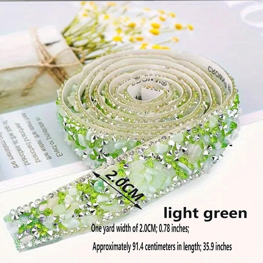 Self Adhesive Rhinestone Strip Colorful Resin Material Crushed Rhinestone Trim Crushed Stone No Iron Needed