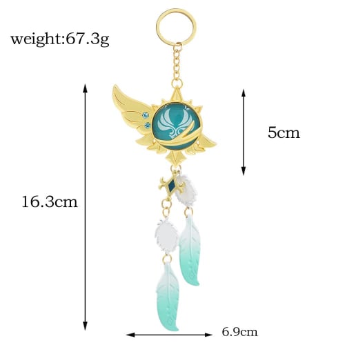 Genshin Impact Venti Heart of God Keychain, Wind Ornament, Cosplay Accessory, Photograph, Souvenir, Gift