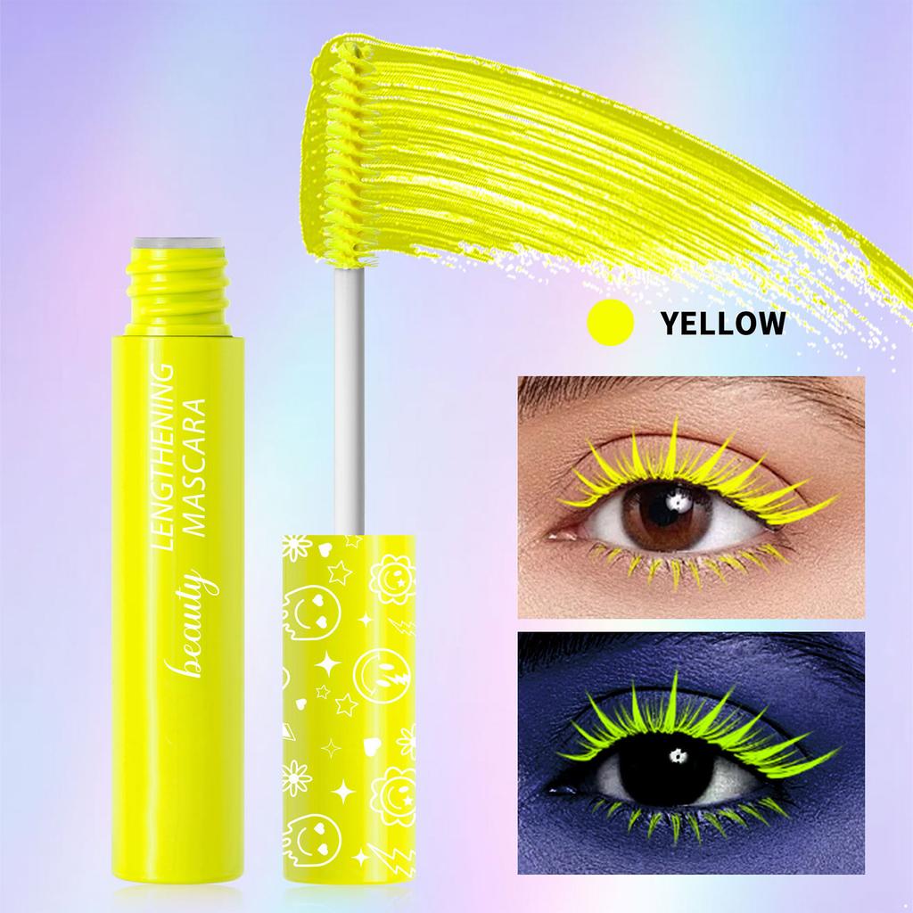 UV-reaktive Glow-in-the-Dark-Mascara Elektrische Farben für Rave-Partys, Festivals und Themenveranstaltungen Schweißfeste Formel