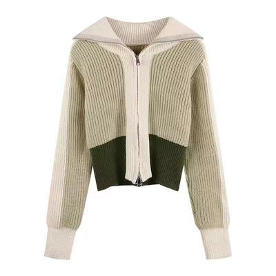 Cardigan maglione con zip da donna primavera 2023 nuovo design moda tinta unita piccolo cardigan maglione morbido stile giapponese top da donna