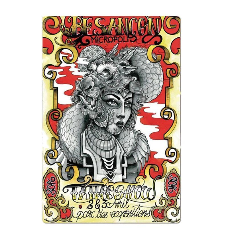 Vintage Street Style Metal Wall Art Retro Tattoo Decor