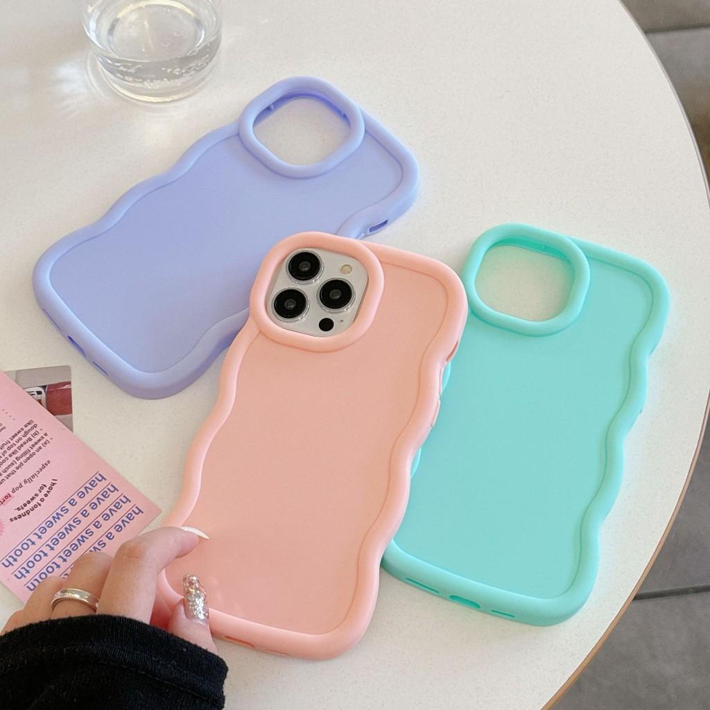 Wavy Phone Case for Xiaomi Redmi Note 13s 13 12s 12 11s 11 Pro Pro+ 12C 13C Candy Solid Color Shockproof Soft Silicone Phone Casing Cover