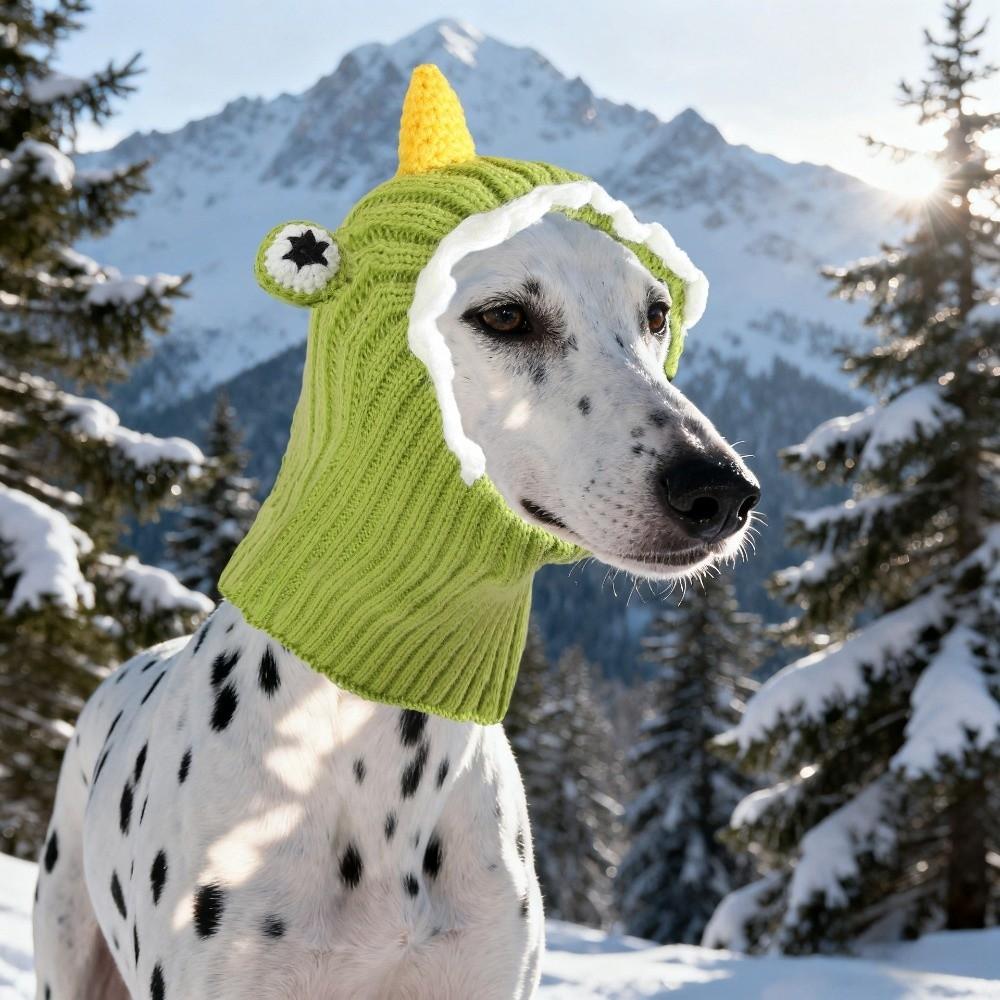 Funny Warm Dog Head Cover Cartoon Soft Dog Decorative Hat Comfortable Fashion Pet Knitted Hat For Dogs