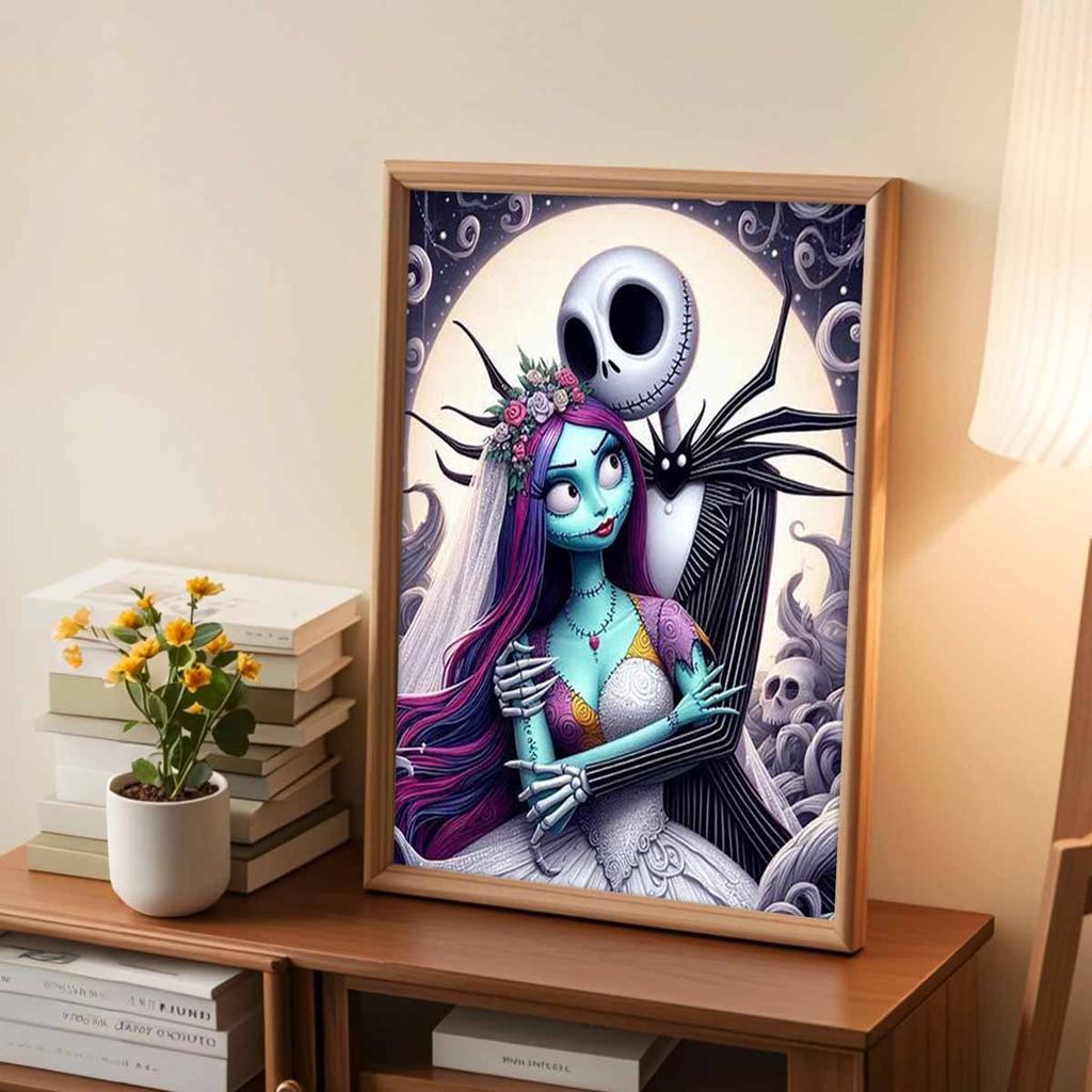 5D DIY Diamond Art Painting Kits for Adults, Skeleton and Bride Full Round Crystal Diamond Kits for Beginner for Home Wall Decorate