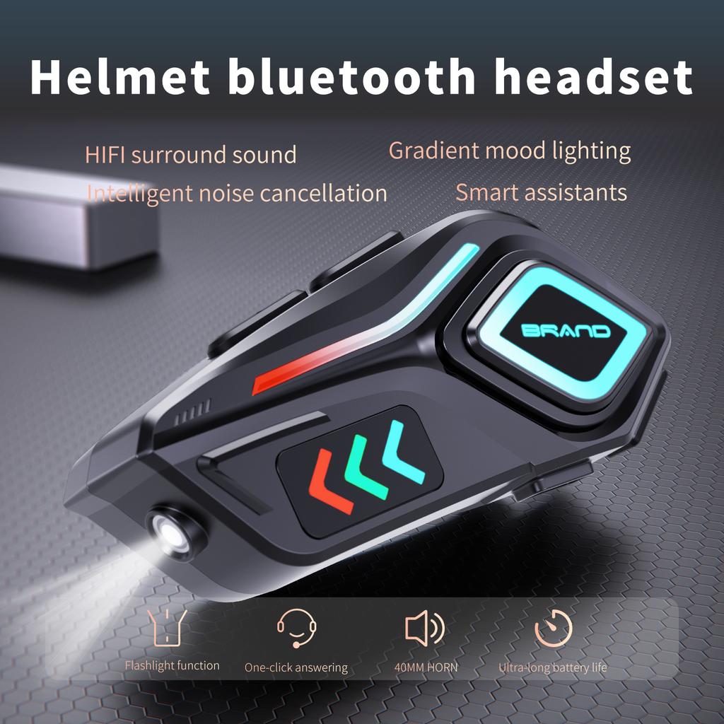 Bluetooth Motorcycle Helmet Headset Wireless IPX6 Waterproof Noice Reduction Earphone Super Long Standby HandsFree Headphone KO