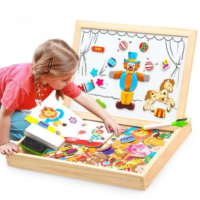 Little Master Pädagogisches Magnetisches Tierpuzzle & Doppelseitige Zeichenplatte