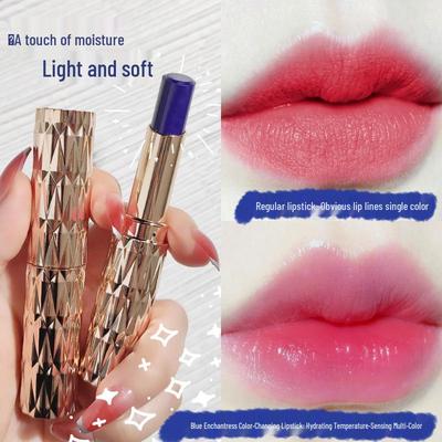 AGAG Blue Enchantress Color-Changing Moisturizing Lipstick: Temperature-Sensitive, Long-Lasting, Waterproof, Sweatproof, and Smudge-Resistant