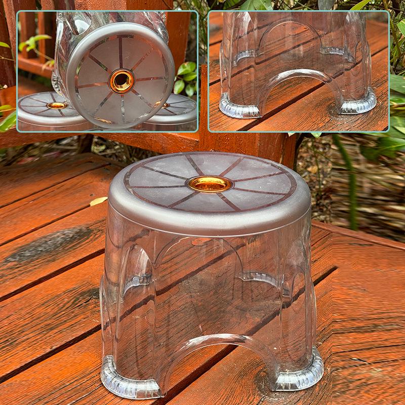 Clear Non-Slip Shower Stool - Thickened Plastic for Home & Bathroom Use