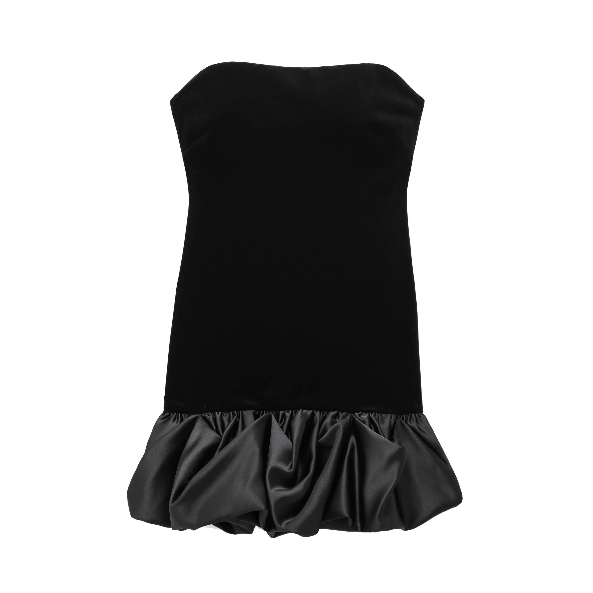 

Winter Velvet Strapless Short Dress with Puffy Skirt L