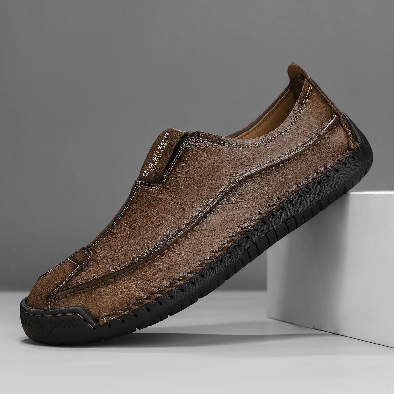 Handmade Genuine Leather Men's Casual Shoes Comfortable Moccasins Men Business Flats Shoes Driving Shoes