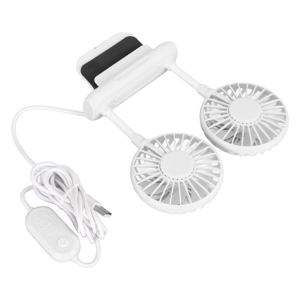 Monitor Fan 2 Heads 3 Speed Modes 6.6ft USB Cable Noiseless Space Saving Clip On Computer Fan for Family Office