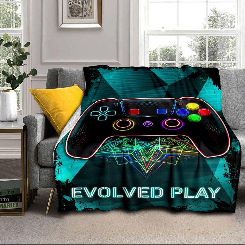 Colorful Gaming Adventure Blanket Flannel Blanket for Bed, Sofa, Camping, Hiking, Picnic Essentials, Gift for Family Fan Gifts