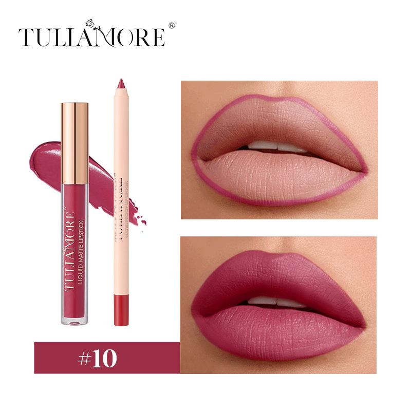 

Dimshow Liquid Lip Gloss Lipliner Pencil Combination Durable Easy Makeup Matte Lipstick Velvet Lipliner Don T Take Off Makeup 10