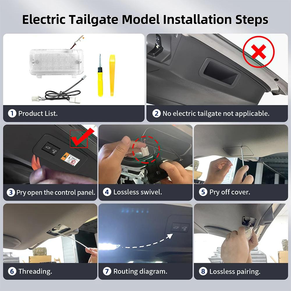 White LED Car Trunk Light Tailgate Lamp For Toyota Land Cruiser Prado 250 J250 LC250 2024 2025 2026 Suitcase Lights Assembly