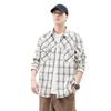 Heavy Japanese Trendy Brand Tooling Plaid Loose Casual Shirt Jacket Beige Spot Whole Single Cotton Machine Washable