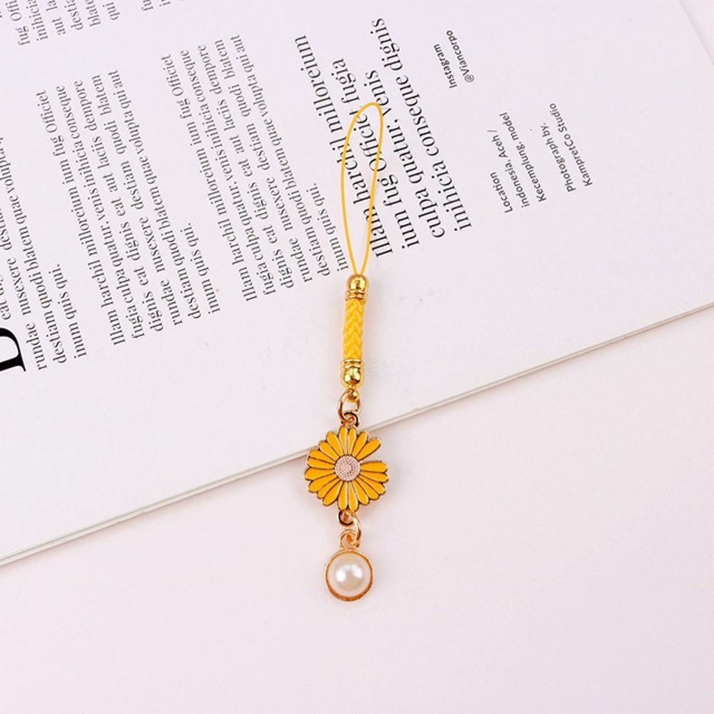 Case Decor Keychain Strap Hanging Ornaments Mobile Phone Straps Lanyards Daisy Flower Key Hang Rope