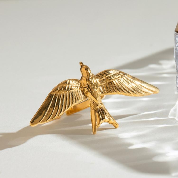 Multipurpose Bird Wing Open Rings Featuring Detailed Craftsmanship Accessory for Fashionable Individuals Casual Wear