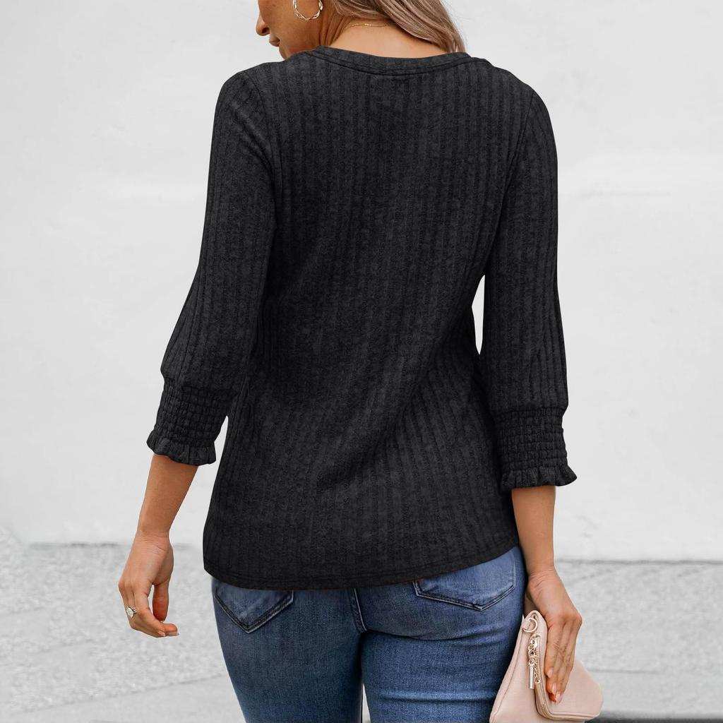Women's Fashion Loose-Fit Brushed Pique Short-Sleeve Top With Round Neck