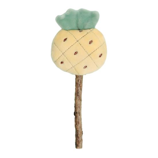 

Natural Cat Chew Stick Silver Vine Kitten Teething Toy Plush Fruit Shape Catnip Toy for Indoor Kitty Anxiety Relief Dental Health Pineapple