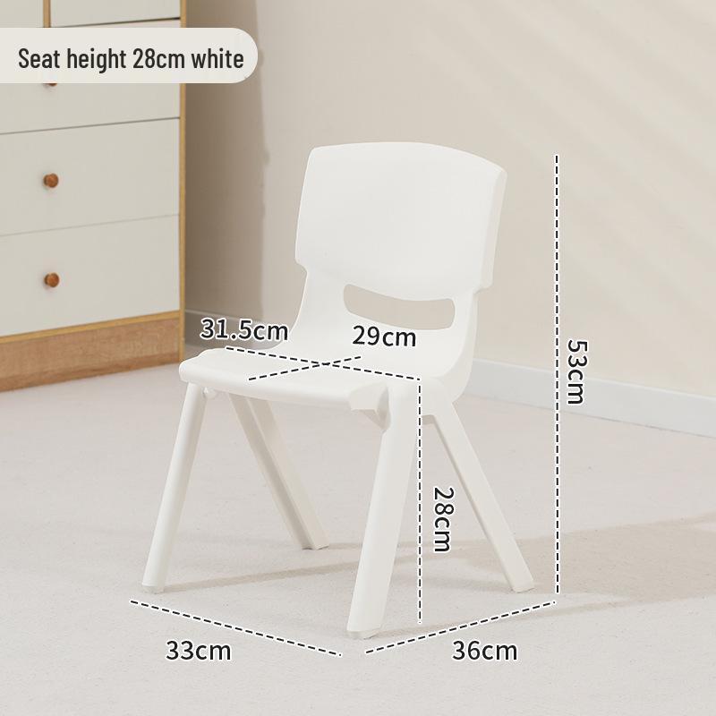 Kinder Kunststoff Rückenlehnen Stuhl und Tisch Set - Kindergarten Lernstuhl, Verdickter Kleiner Hocker für Kinder