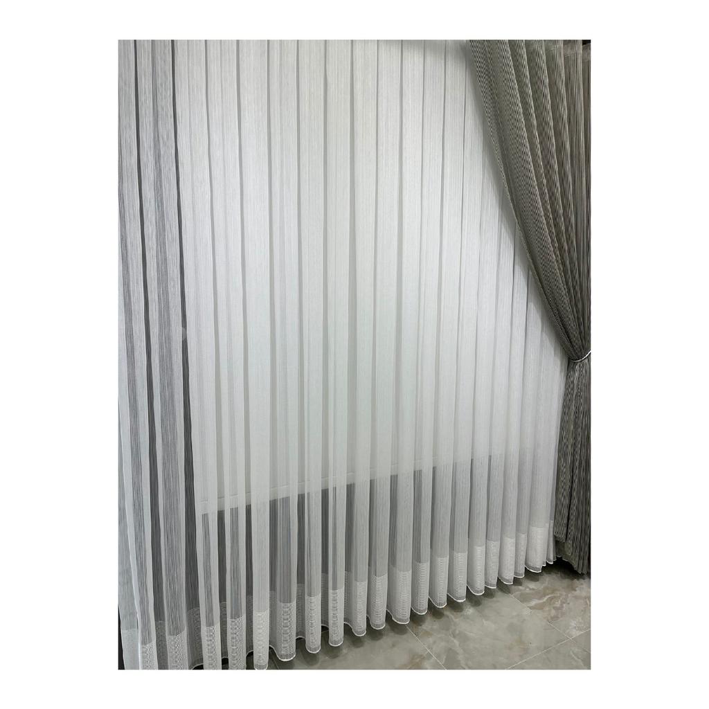 Ta Natural Border Tulle Curtain That Doesn't Require Ironing Closely Pleated