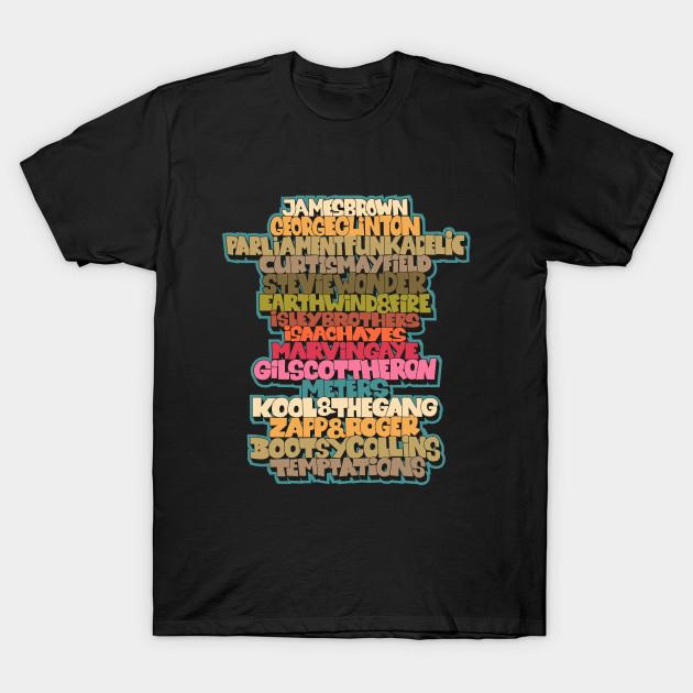 

Men Black Print T-shirt Funk Legends. Funky Style Typography. One Nation Under A Groove. No-Cut Transfer Paper Print Cotton Tshirt M