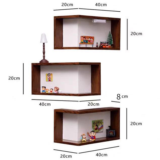 90° Solid Wood Corner Shelf - Decorative Bookshelf & Toy Display Organizer