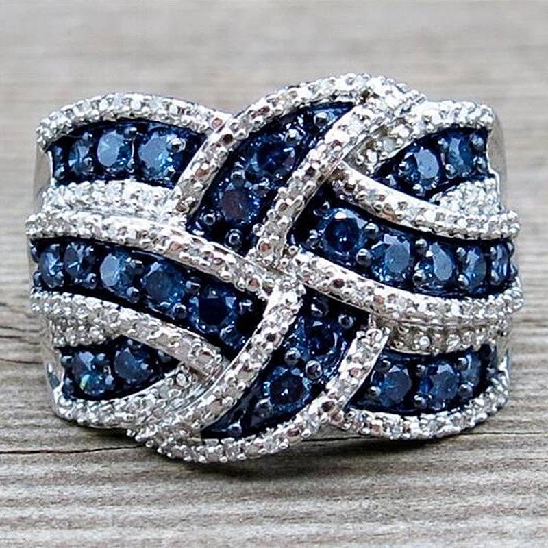 Huitan Charming Women Ring Cross Design Gorgeous Full Bright CZ Party Lady Finger Wedding Accessories Elegant Trendy Jewelry