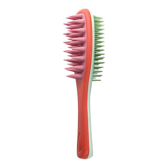 Double-sided Shampoo Brush Long Handle Scalp Massager Comb Men Women 2-in-1 Hair Scrubber Fine Wide Teeth Detangling Brush