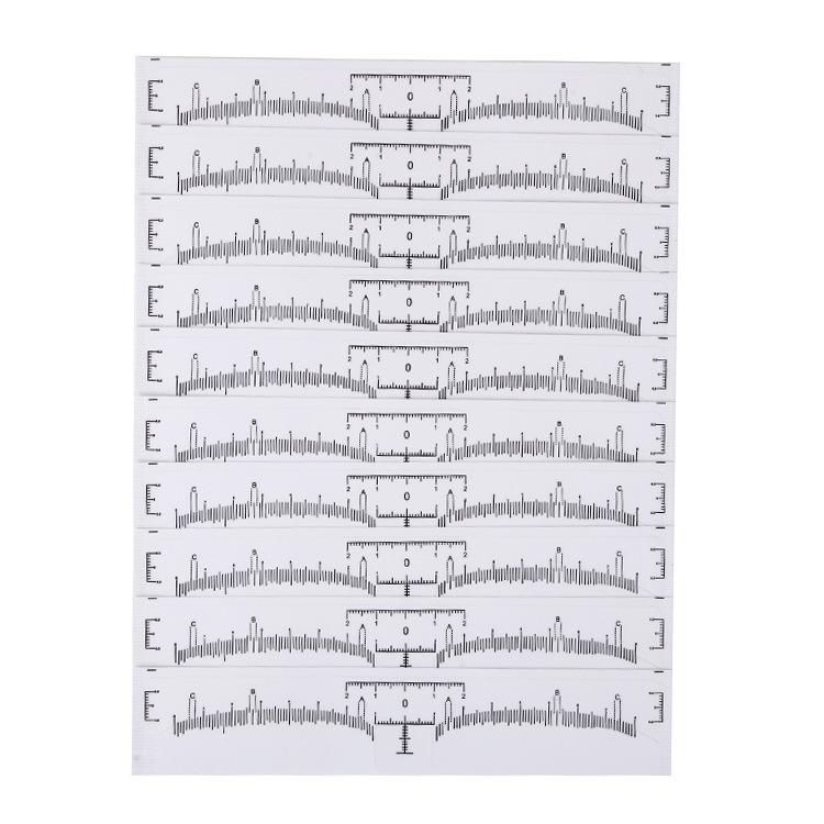 Brow Mapping Ruler 100pcs/pack Permanent Makeup Academy Kit Disposable Transparent Sticker Microblading PMU Eyebrows