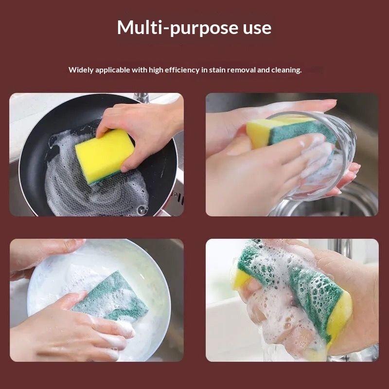50Pcs Highly Absorbent Double-Sided Sponge Magic Cleaning Pot Rust Sponge Cleaning Brush Kitchen Cleaning Tool