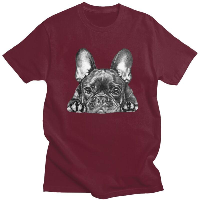 Custom Frenchie Dog French Bulldog T Shirt Men 100 Cotton Tshirt Casual Tees Streetwear Tshirt
