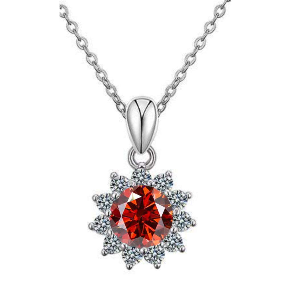 6.5mm Snowflake Halo Round Cut Moissanite Pendant Necklace S925 Sterling Silver For Women