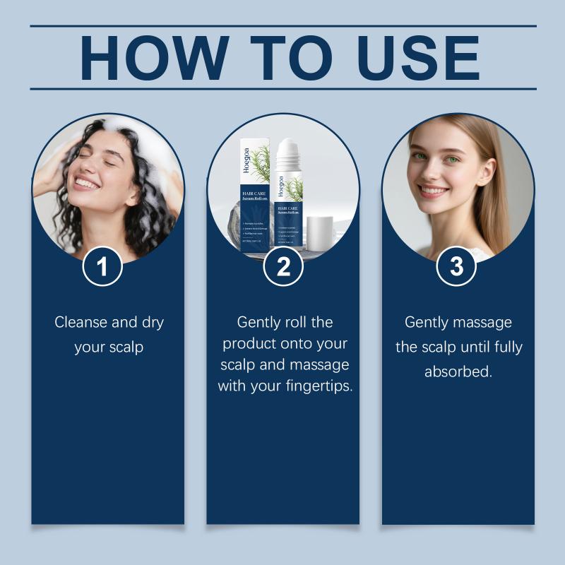Scalp Care Hair Serum Roller for Roots Volumizing and Smooth Shiny Hair Mild Nourishing Solution for Daily Use