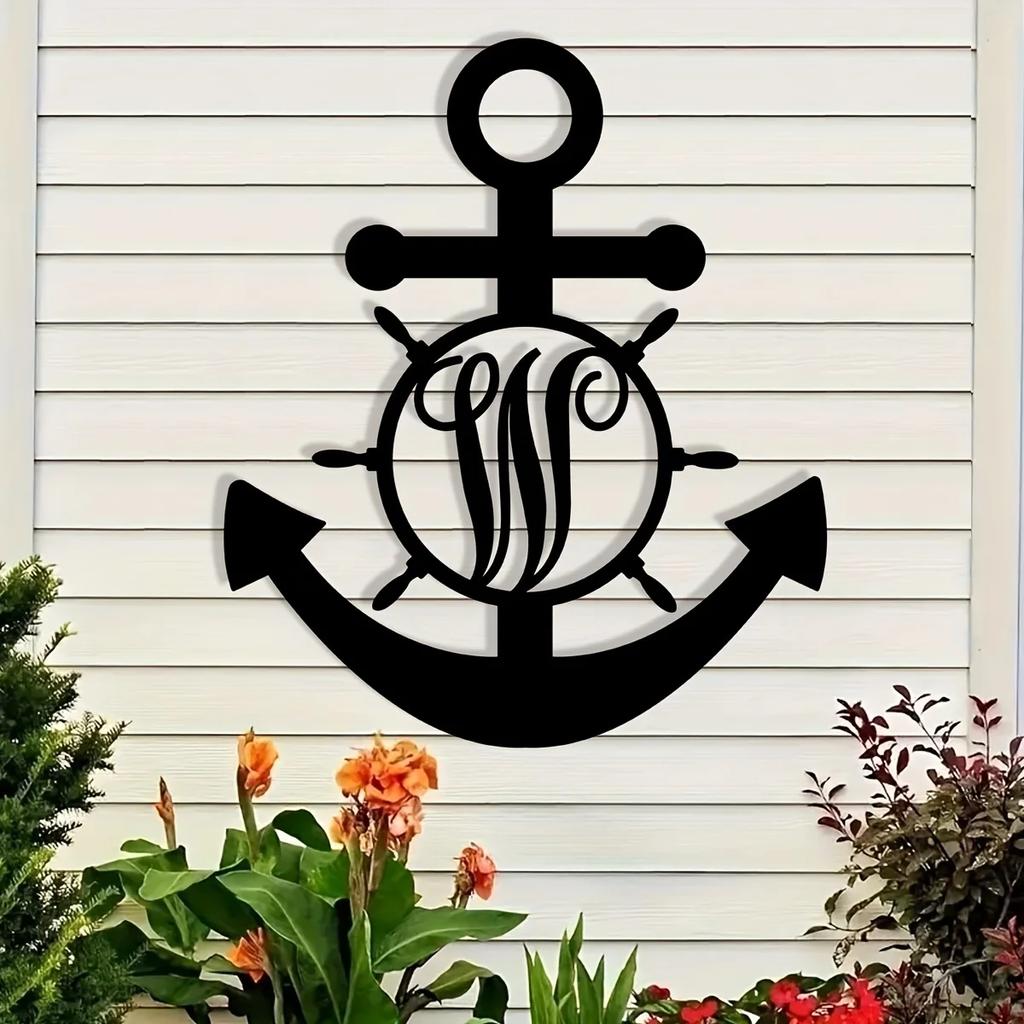 Custom Letter Anchor Metal Wall Art - Ευέλικτο, χωρίς ενέργεια, κομψή διακόσμηση για σπίτι και δώρα, τέλειο εσωτερικό και εξωτερικό