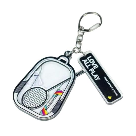 

Keychain Transparent Acrylic Texture Key Fun Shaking Badminton Chain with Racket Decorations Sports-Themed Styling Accessories белый