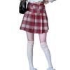 Women's Retro Plaid Wool-Blend A-Line Skirt: High Waist, Slimming, Pleated, Petite, for Spring/Autumn 2025