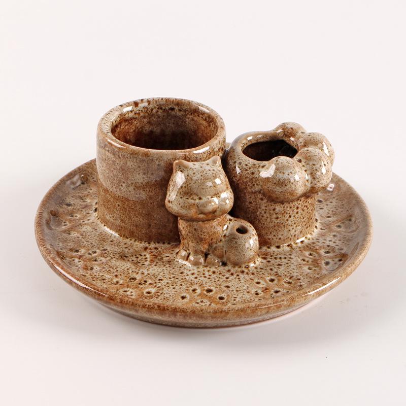 Nordic White Ceramic Incense Candle Holder - Minimalist Sage Dish for Atmosphere Decor.