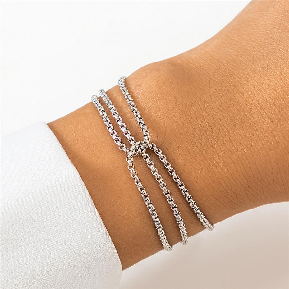 

Ingemark Multilayer Twisted Rope Chain Bracelet for Woman Hip Hop Punk Beads Link Charm Bangles Couple Friends Hand Jewelry Gift