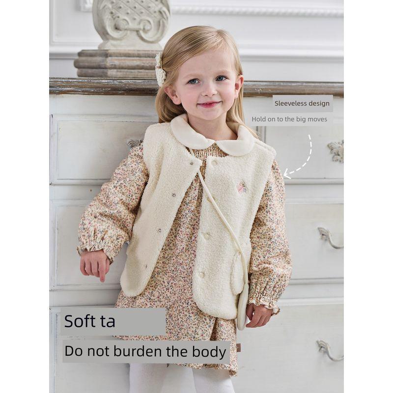 David Bella Kidsren's Vest 2026 Winter New Style Boys' Stylish Baby Vest Cardigan Girls' Plush Vest