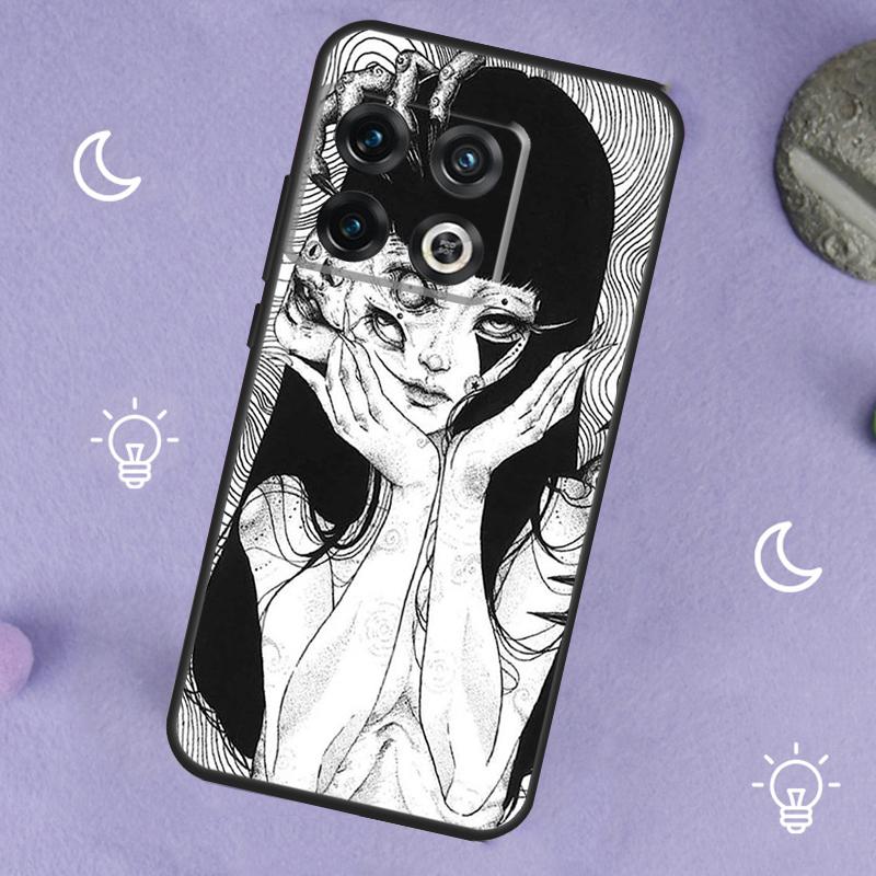 Horror Manga Style For OnePlus Nord 5 CE 2 3 4 Lite N20 N30 Case For OnePlus 15 13 12 11 10 13T 10T 10R 12R 13R