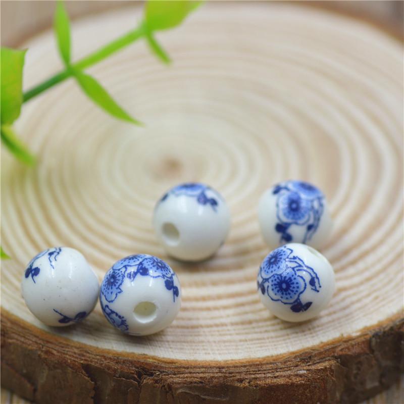 

Производство 10мм аппликационных сине-белых фарфоровых керамических бусин, высокотемпературных керамических бусин, аксессуаров для DIY-украшений, аксессуаров для китайского узла 10mm ceramic beads