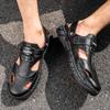 Spring and summer, foreign trade new large-size beach sandals, genuine leather cowhide outdoor handmade men's bag head sandals