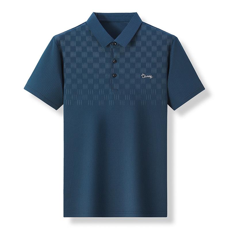 Short Sleeve T-Shirt Medium Men'S Ice Silk Half Sleeve Polo Shirt Loose Top