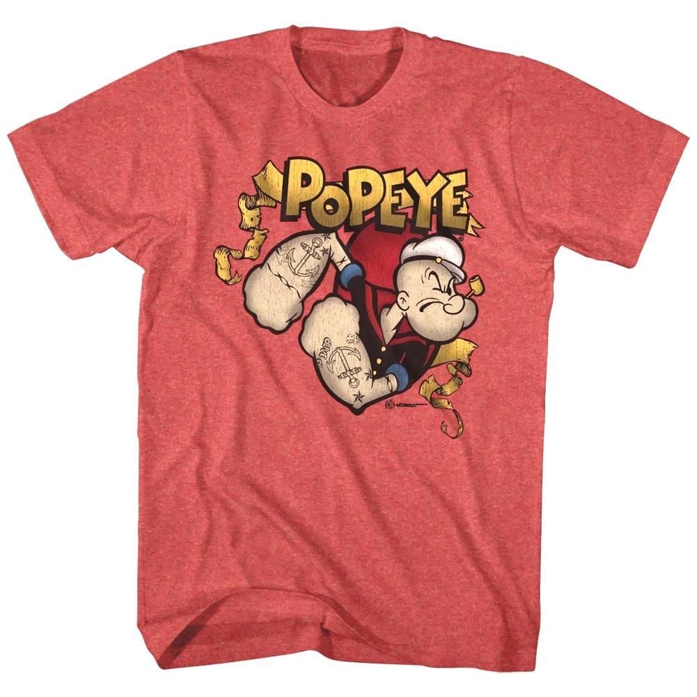 Popeye The Sailorman Bursting Through Men s T Shirt Vintage Tattoos Cartoon Icon S